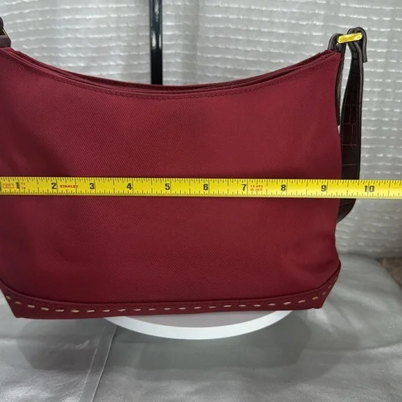 (X1) LIZ CLAIBORNE, small vintage 80s canvas and leather shoulder bag - Picture 9 of 12